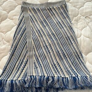 Tory Burch Blue and White Wrap Around Skirt.  Size Small.